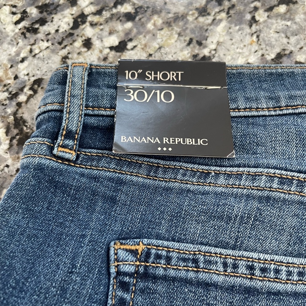 Banana Republic-Blue Denim Bermuda Shorts - Picture 3 of 3